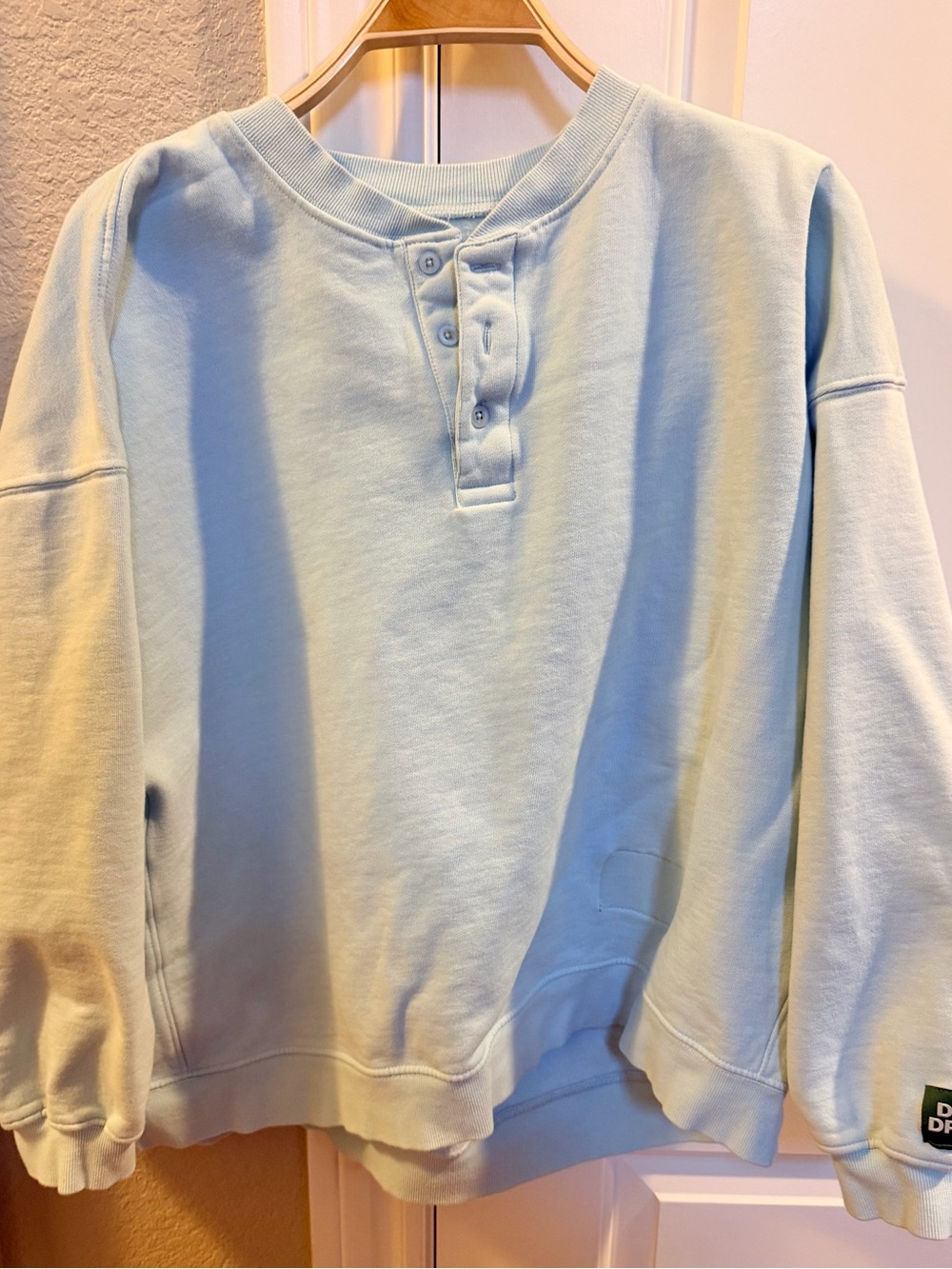 Daily Drills Light Green Henley-Style Women’s Sweatshirt